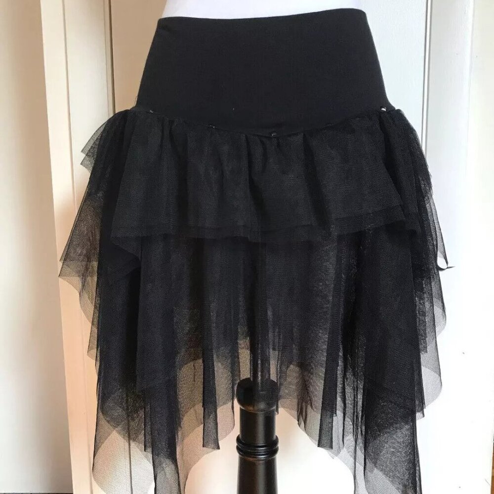 Lip Service Black n Blue Ballerina Plie Party Gothic Lolita Punk Black Skirt L